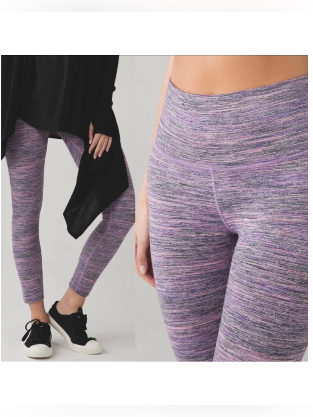 Lululemon High Times Space Dye Camo Leggings 10 Tender Violet Black Grape